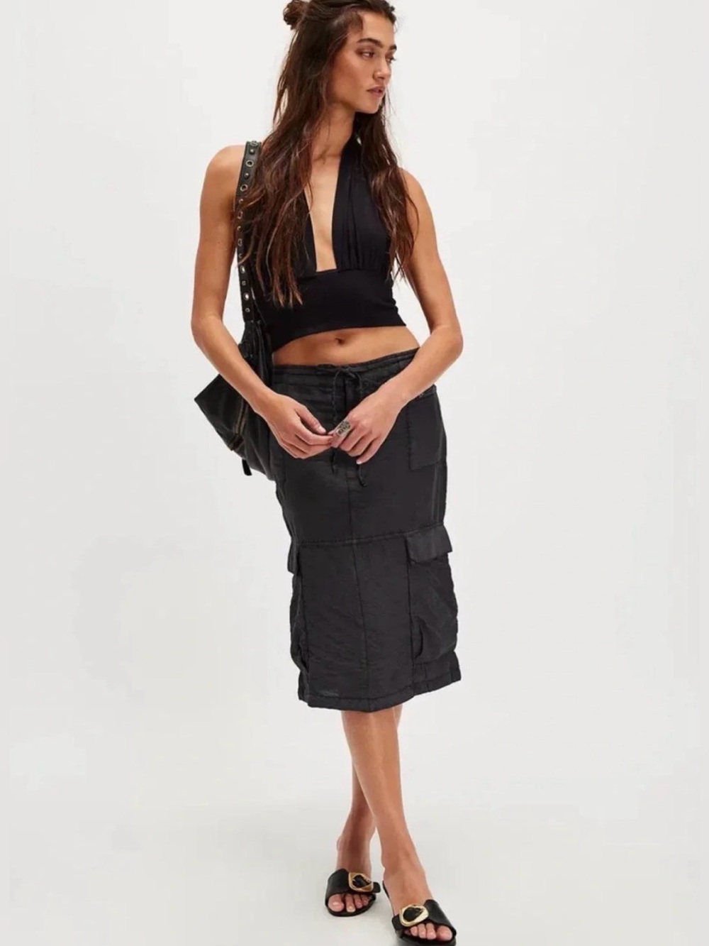 Free People Evie Column Midi Skirt